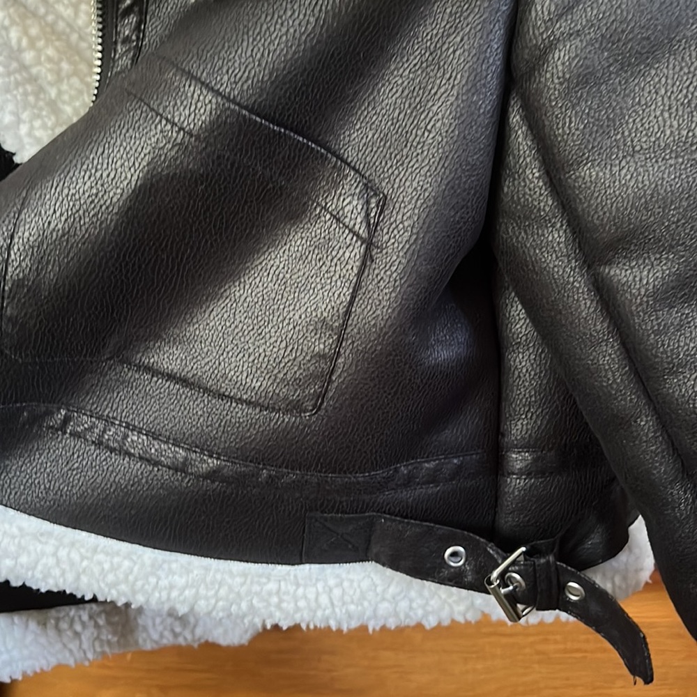 Faux Leather Shearling Jacket - image 4